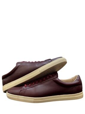 ZESPA - MAROON ALL LEATHER ZSP4 NAPA MONOCHROME SNEAKERS